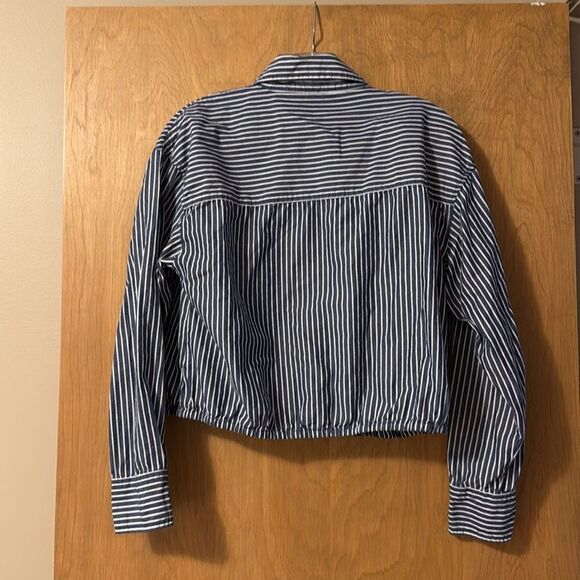 Kut from the Kloth Navy and White Striped Shirt - Picture 2 of 7